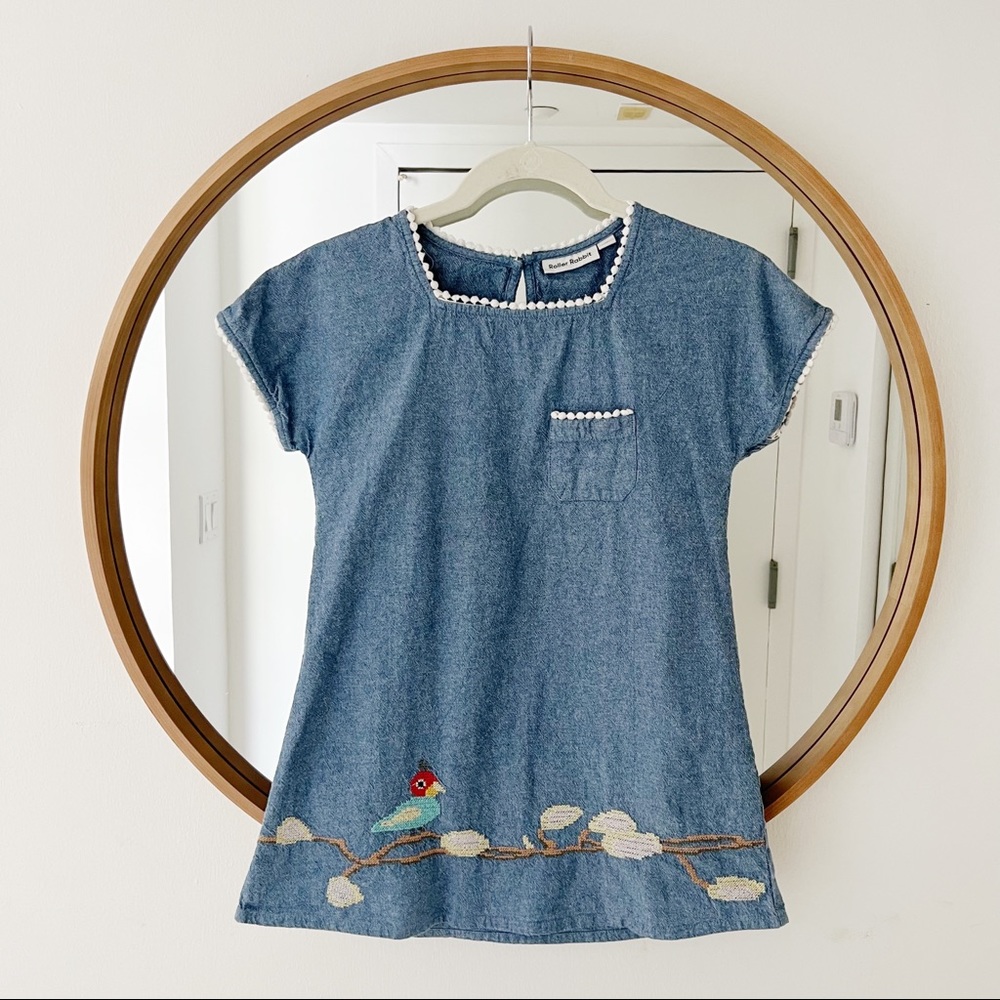 Roberta Roller Rabbit Embroidered Chambray Dress Size 12